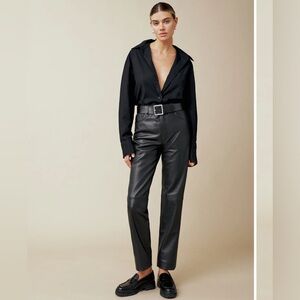 Reformation Veda Black Leather Pants Size 6